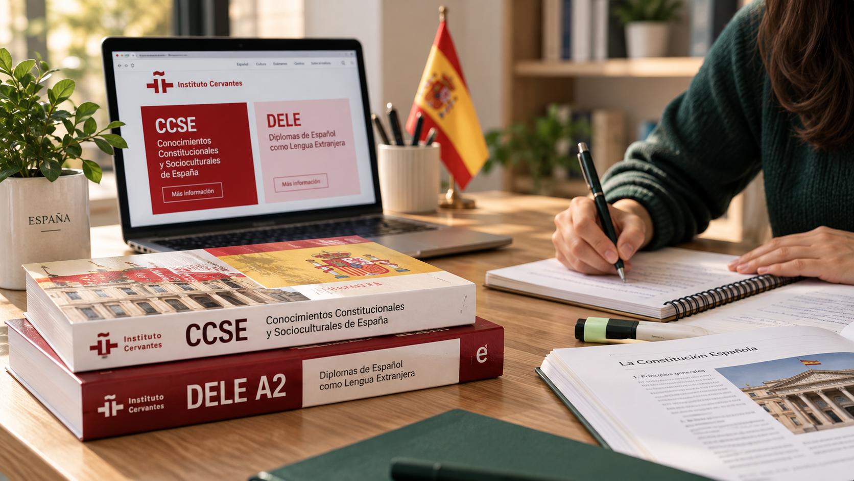 Preparación de los exámenes CCSE y DELE A2 para solicitar la nacionalidad española por residencia